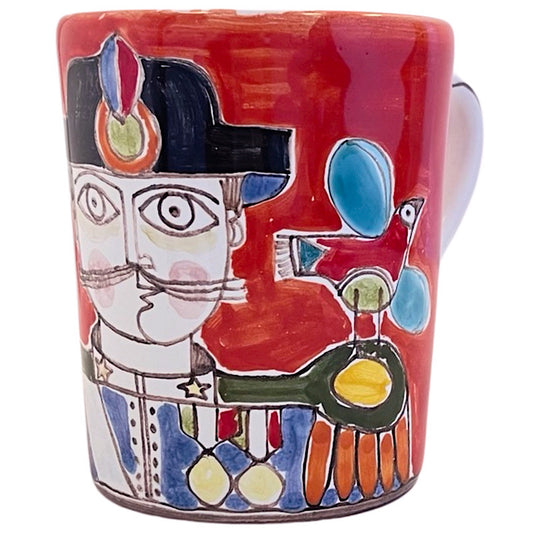 Carabiniare Mug, ceramics, pottery, italian design, majolica, handmade, handcrafted, handpainted, home decor, kitchen art, home goods, deruta, majolica, Artisan, treasures, traditional art, modern art, gift ideas, style, SF, shop small business, artists, shop online, landmark store, legacy, one of a kind, limited edition, gift guide, gift shop, retail shop, decorations, shopping, italy, home staging, home decorating, home interiors