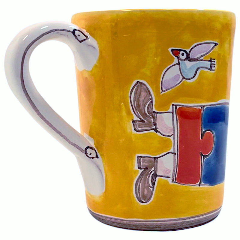 Umbrella Lady Mug, ceramics, pottery, italian design, majolica, handmade, handcrafted, handpainted, home decor, kitchen art, home goods, deruta, majolica, Artisan, treasures, traditional art, modern art, gift ideas, style, SF, shop small business, artists, shop online, landmark store, legacy, one of a kind, limited edition, gift guide, gift shop, retail shop, decorations, shopping, italy, home staging, home decorating, home interiors