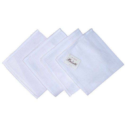 Busatti Napkin Set of 4, Linen - White, ceramics, pottery, italian design, majolica, handmade, handcrafted, handpainted, home decor, kitchen art, home goods, deruta, majolica, Artisan, treasures, traditional art, modern art, gift ideas, style, SF, shop small business, artists, shop online, landmark store, legacy, one of a kind, limited edition, gift guide, gift shop, retail shop, decorations, shopping, italy, home staging, home decorating, home interiors